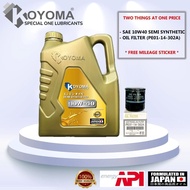 MAZDA 2,MAZDA 3,MAZDA 6 SKY-ACTIV,CX3,CX5 OIL FILTER PE01-14-302+KOYOMA 10W40 SEMI SYNTHETIC ENGINE 