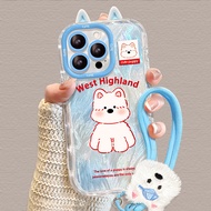 West Puppy Lanyard Suitable for Apple 17promax Phone Case iphone15 Feather Yarn 16 Can 1426.5.19