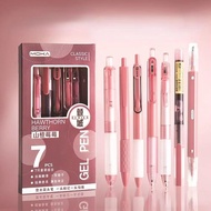 Ossayi 7 Pack Multifunction Pen Set 0.5mm Black ST Gel ink Pens + Highlighter Office School Writing 