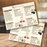 Model 8 - Coffee Shop Menu, VINTAGE Style Design, Menu Size from A5 to A3 Thickness 5mm Water Resist