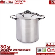 Stainless Steel 30 Qt Stock Pot SS Lid