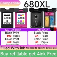 Compatible 680 ink HP680 680XL HP680XL refillable ink cartridge for 2600 2676 2677 2678 3635 3636 36