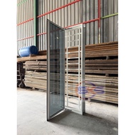 SKS 2in1 White Aluminium Window Grille Black 585mm(W) x 1825mm(H) Casement Fixed Push Grill Tingkap 