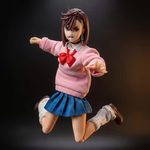In Stock 1/12 Fang Datou Shf Ayase Peach Clothes Peach Daredevil momo Pile Socks Hoodie Pleated Skir