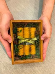 ✨純手工製作🌲森林系木盒 蜂蠟蠟燭🕯️天然的香氛蠟燭 生日禮物/母親節禮物禮盒 #24母親節