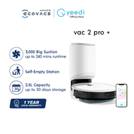 yeedi vac 2 pro+ Robot Vacuum Oscillating Mop 3000Pa Suction 4 Hrs Run 3D Obstacle Avoidance Auto Su