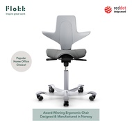 HÅG Capisco Puls 8020 - Ergonomic Office Chair by Flokk - Light Grey Plastic (Silver Metal Colour) - 10 Year Warranty