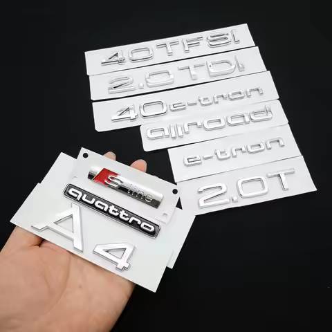 3D Chrome A4 Sline Quattro 2.0T 40 E-tron Allroad 2.0 3.0 TDI 35 45 TFSI Car Trunk Emblem Badge Stic