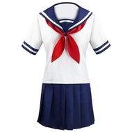🎉Cosplay🎉  Yandere ชุดคอสเพลย์จำลอง Ayano Aishi ชุดเครื่องแบบเกมอนิเมะ JK ชุดเครื่องแบบกะลาสีเสื้อยื