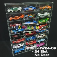 🚗 DFL- HW24-OP 🚗 DISPLAY RACK 24 SLOT (NO DOOR) for HOT WHEELS or TAKARA TOMY or MATCHBOX or TOMICA