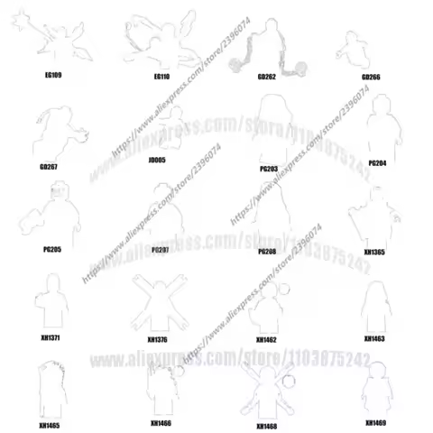Action Figures Building Blocks EG109 EG110 GD262 GD266 GD267 JD005 PG203 PG204 PG205 PG207 PG208 XH1