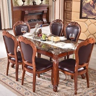 superior productsEuropean-Style American-Style Solid Wood Dining Tables and Chairs Set Marble Dining-Table Rectangular D