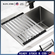55CM 304 Stainless Steel Over Sink Drying Rack / Kitchen Versatile Roll Up Sink Drying / Rack Dish D
