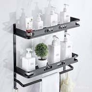 Double Layer Toilet Storage Rack Perforation-Free Multifunctional Space Aluminum Toilet Rack Bathroo