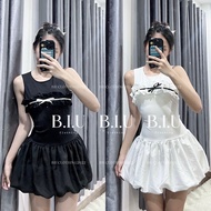 Lovely short three-hole Dress with horizontal ruffles Man Dress Biu Clothing BB0301