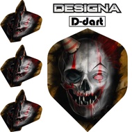 Designa Dart Flights - Standard  Extra Strong Horror Show Killer Clown Dart Flights 3pcs/pack (SAYAP