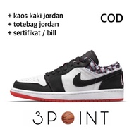 New Sepatu Air Jordan 1 Low Black Quai 54 Terlaris