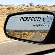 ZCOEVYH Perfectly Imperfect Mirror Stickers Quotes, Inspirational Mirror Decals Peel and Stick, Rearview Mirror Decal, Affirmation Mirror Decals for Bathroom Shower Door (Black)