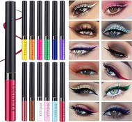 Colorful Liquid Eyeliner Set, Neon Eyeliner Pencil Pigmented Waterproof Smudgeproof Long Lasting Gel Eye Liner Eye Makeup Gift Kit for Women