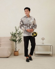 Set Baju Batik Keluarga Motif Zoya Grey Batik Terbaru / Couple bapak ibu / sarimbit lengkap / Gamis