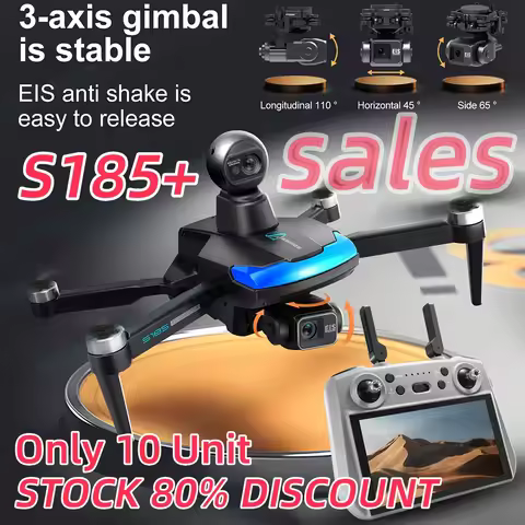 Sales Stock S185 GPS Drone 4K Professional Dual Camera 5G Digital Image Transmission 3-Axis Gimbal 3
