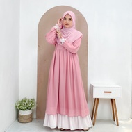 Haura Gamis couple ceruty babydoll baju gamis malaysia