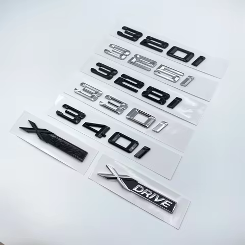 Old Chrome Black Letters 316i 318i 320i 325i 328i 330i 340i 350i XDRIVE ABS Emblem for 3 Series E90 