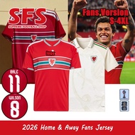 SFS 2026 Wales Jersey National Team Men's Football Soccer Jersey Sport Top Fans Version S-4XL