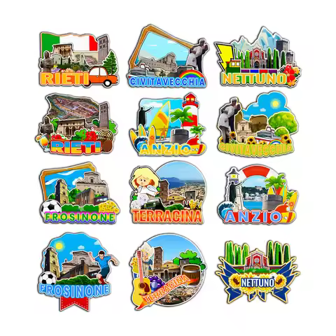 Decorative Magnets for Civitavecchia Anzio Frosinone Rieti Nettuno Terracina Italy City Landmark Sou