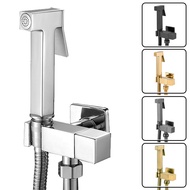 Square Sprinkler Faucet Single Cold Water Toilet Companion Set Alloy Body Pressurized Butt Washing W