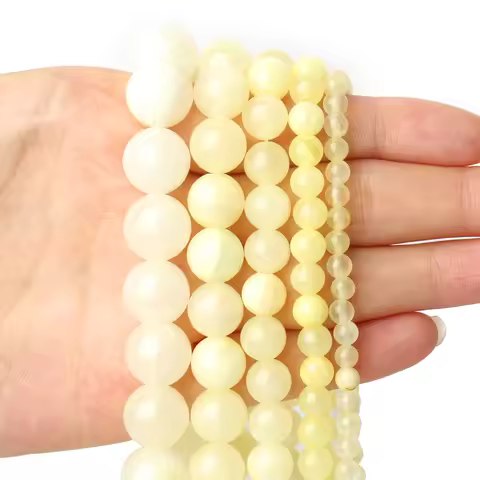 4/6/8/10/12mm AA Light Yellow Chalcedony Beads Natural Stone Jade Round Loose Beads For Jewelry Maki