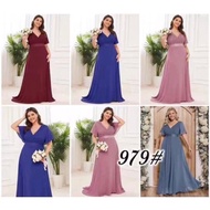 fashion vintage plain maxi dress kasan ninang dress