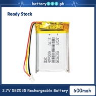 /&582535 602535 3.7V 600mAh Rechargeable Lithium Polymer Battery Li-ion Cell For DVR GPS LED Lights 