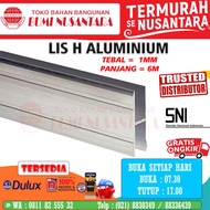 Lis H Aluminium 6 meter sambungan Polycarbonate list alumunium