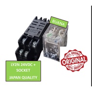Omr*n LY2N 24VDC RELAY SET ORIGINAL JAPAN + SOCKET LY2N 24V DC 8 PIN/
