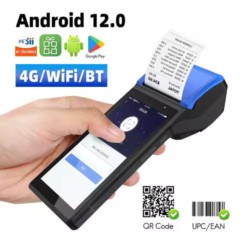 Handheld Android PDA Mini PC Pos Terminal Receipt Bill Thermal Printer Machine All in one with Camer