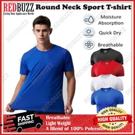 REDBUZZ Unisex T-Shirt Quick Dry Hi-Tech Dry Fit Soft Round Neck Sport Tshirt Unisex Men Women Baju 