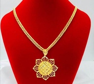 SET RANTAI LEHER EMAS KOREA DAN RANTAI LEHER EMAS KOREA GRED-A FREE 916 COP GOLD PLATED NECKLACE WIT