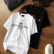 Men's and women's couple T-shirt AX classic alphabet logo printed cotton collar + tag