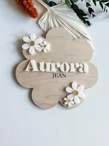 Personalized Name Sign | Daisy Baby Name Sign |Birth Announcement Sign | Baby Shower Gift | | Name A
