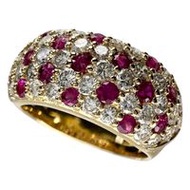 Size 12, 0.75ct Ruby, 1.45ct Diamond Ring, 18K Gold, 8.0g, Women's