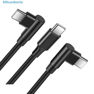 HUMBERTO 90 Degrees Type C Cable, Nylon Braid 90 Degrees PD 60W Quick Charger Cord, Charge Data Cabl