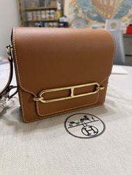 (全新連單) Hermès Mini Roulis GHW 愛馬仕豬鼻子金棕色金扣