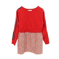 【二手，A級】Gucci GUCCI 雪莉系列連身裙，法式毛圈佈衛衣，粗花呢飾邊，棉羊毛混紡連身裙，女款，二手 A級