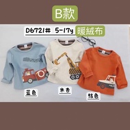 6E2-Autumn Winter Warm Fleece Children Round Neck Long-Sleeved Printed Top (516619)