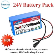/NEW 24V 100Ah 7S3P 18650 Lithium Battery High Capacity 24V 100000mAh Rechargeable Battery Pack with