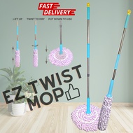 STAINLESS STEEL HANDLE EASY WRINGING TWIST MOP / MICROFIBER TWIST MOP