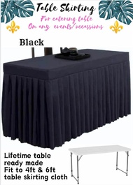 Table Skirtting Ready Made Skirt for Catering 4ft /6Ft Lifetime Table Katrina  CLoth