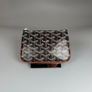 全新品 GOYARD 焦糖色滿版老花拉鍊零錢包