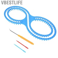 VBESTLIFE Knitting Loom 8 Shape Plastic Blue Kit With Crochet Suture Needles